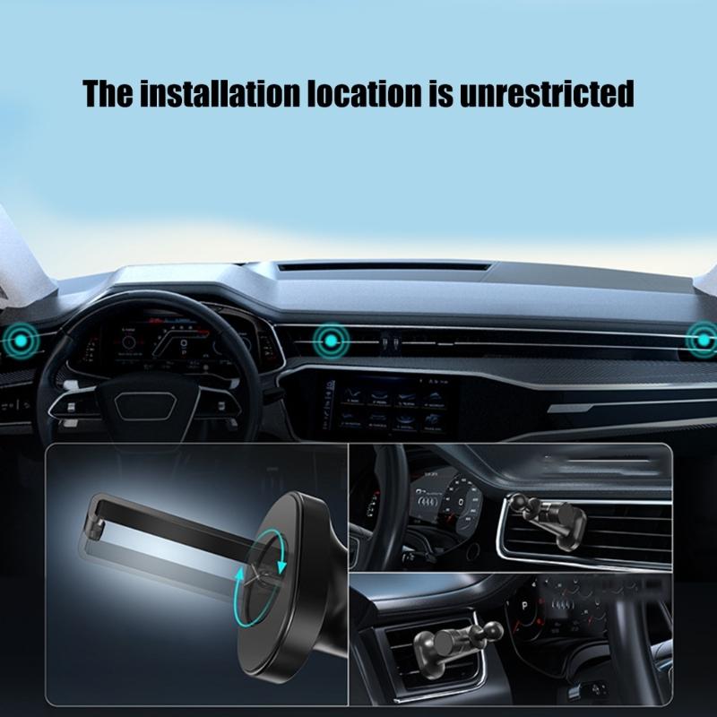 Clipes de Saída de Ar Gancho Giratório para Saída de Ar Suporte de Carro Junta Esférica 17mm Suporte de Pegada para Suporte Carregador de Telefone