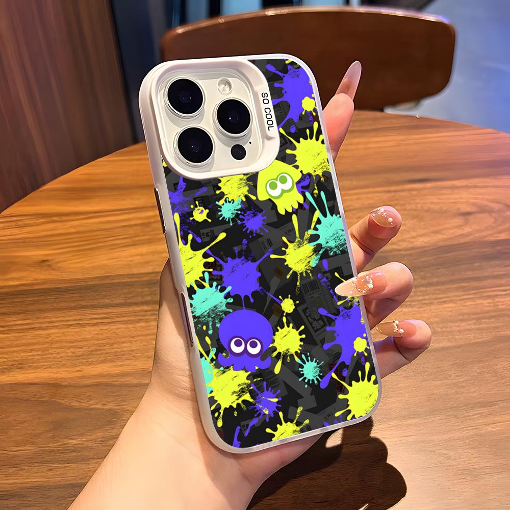 S-Splatoon Game Phone Case For IPhone 17 Air 16 15 14 Plus 13 12 11 Pro 7 8 XS Max XR Silver White Bumper Case