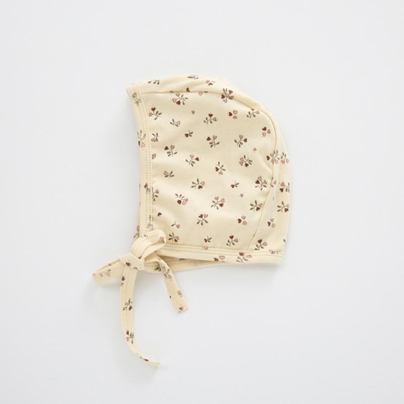 1 Stk. Baby Baumwolle Print Hut Neugeborenes Baby Floral Vintage Hut Säuglingsmütze Niedlicher Baby Kleiner Schlaufenhut Print für 0-24 Monate