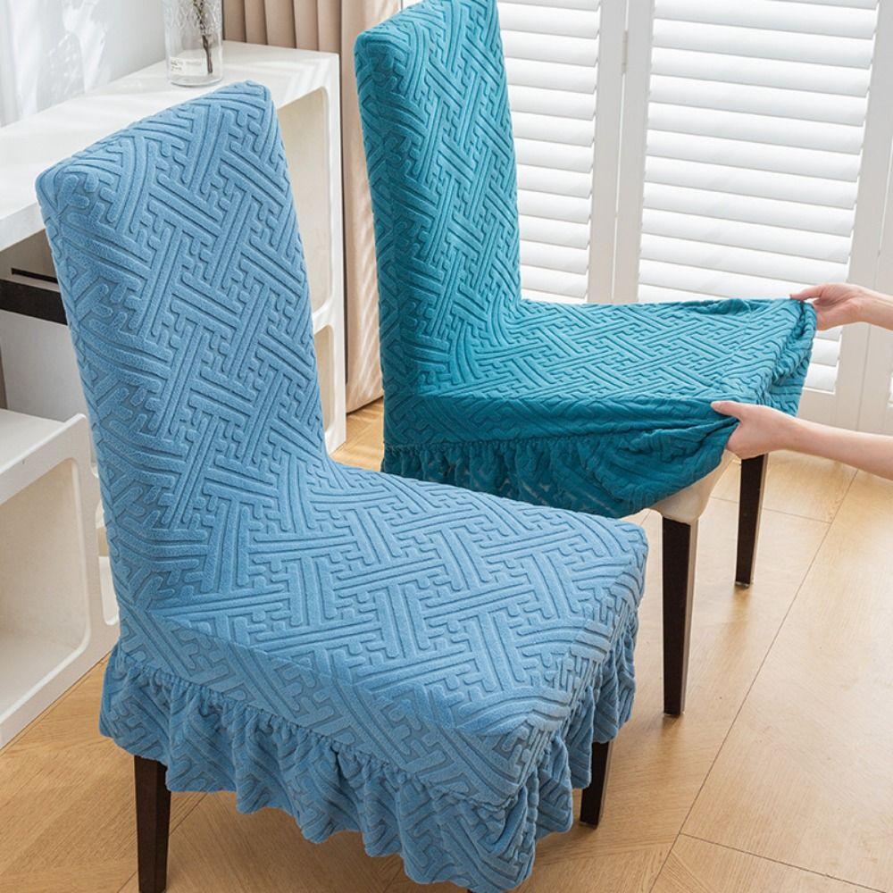 Dustproof Curved Seat Cover Soft Chair Protective Case Jacquard Arc Chair Cover  Household