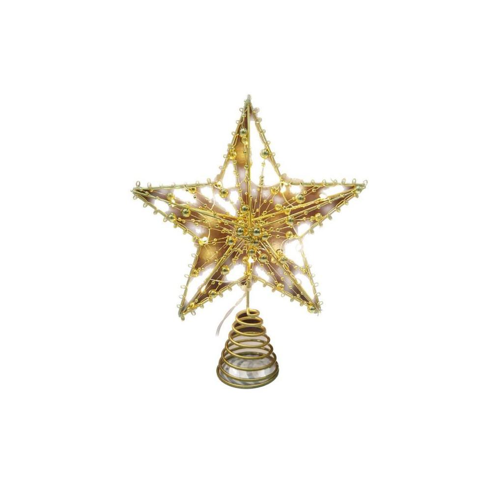 LED Five-Pointed Wrought Iron Star Tree Topper - Christmas Decoration