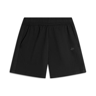 Li Ning Sports Trend Series Solid Color Ice Feel Straight Casual Shorts Women Shorts Black AKSU328-3