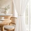 Magnetic Curtain Tiebacks with Pearls & Rhinestones, No Drill Window Curtain Holders, Elegant Luxury Curtain Tie Backs for Living Room, Bedroom