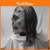 Horror Latex Zombie Mask With White Hair For Halloween Costume And Haunted House Decor