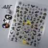 5D Embossed Nail Decals Halloween Art Stickers, Skull Pumpkin Ghost Stickers Decals, Waterproof Self Adhesive Manicure Decoration Holiday Theme