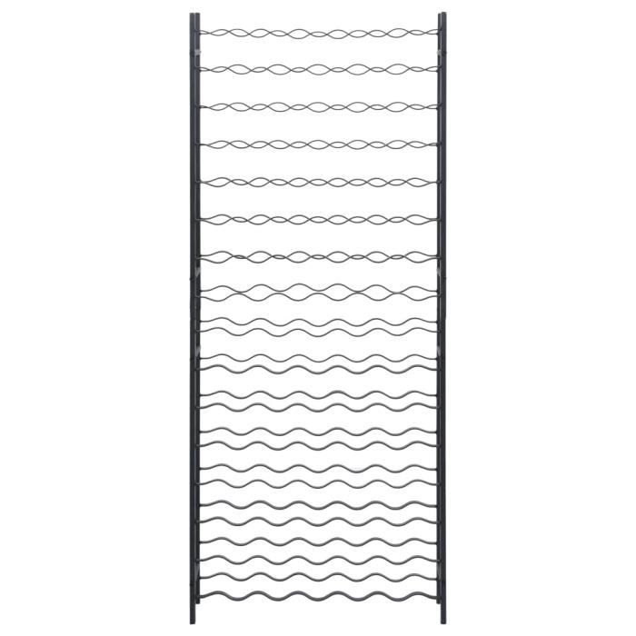 Casier à bouteilles - Noir - Fer - 96 bouteilles - Design industriel - À monter soi-même