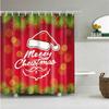Merry Christmas Shower Curtain Christmas Home Decor Snowman Santa Claus Bathroom Curtain Polyester Fabric Bath Screen with Hooks