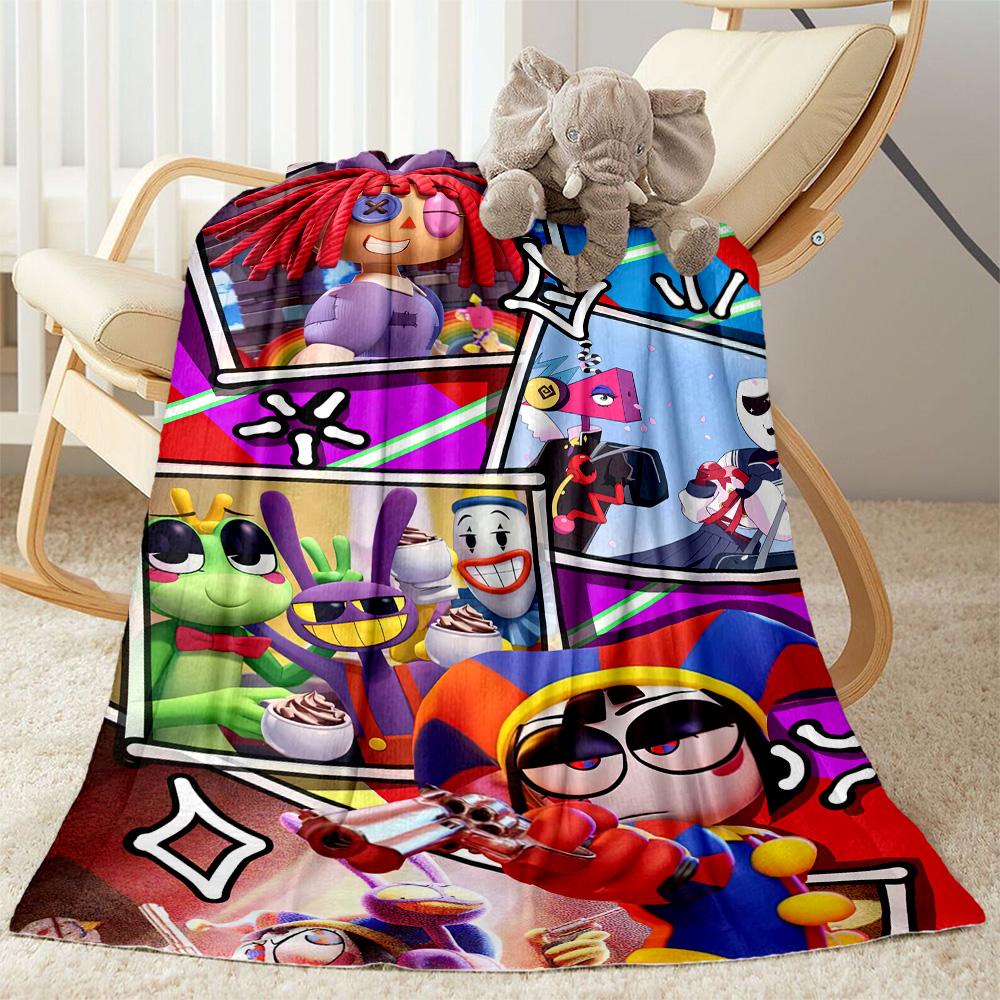 Digital Circus Blanket Soft Warm Cozy Perfect for Livingroom Couch Sofa Four Seasons Multipurpose Stylish Decor Ideal Gift For Birthday Valentine'S Da