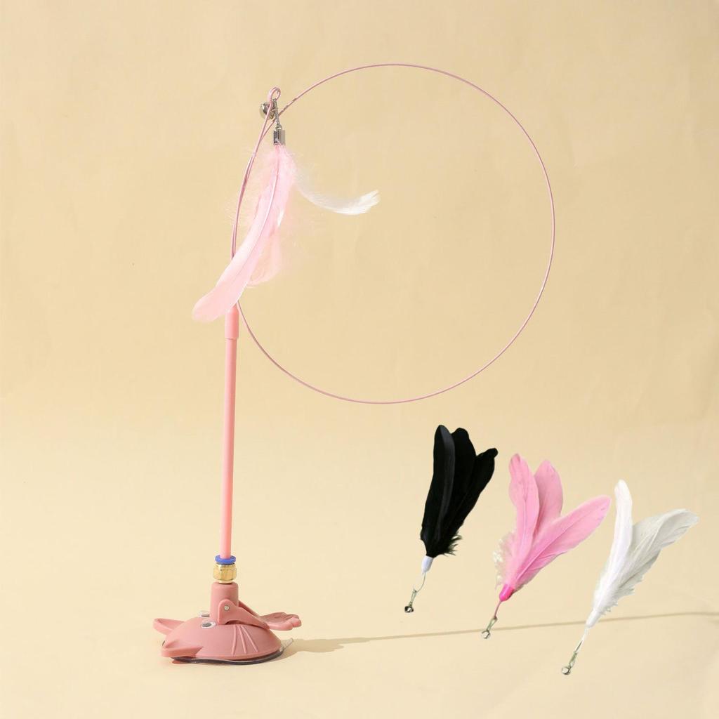 Cat Teaser Stick: Suction Cup Self-Entertainment Kit for Kittens