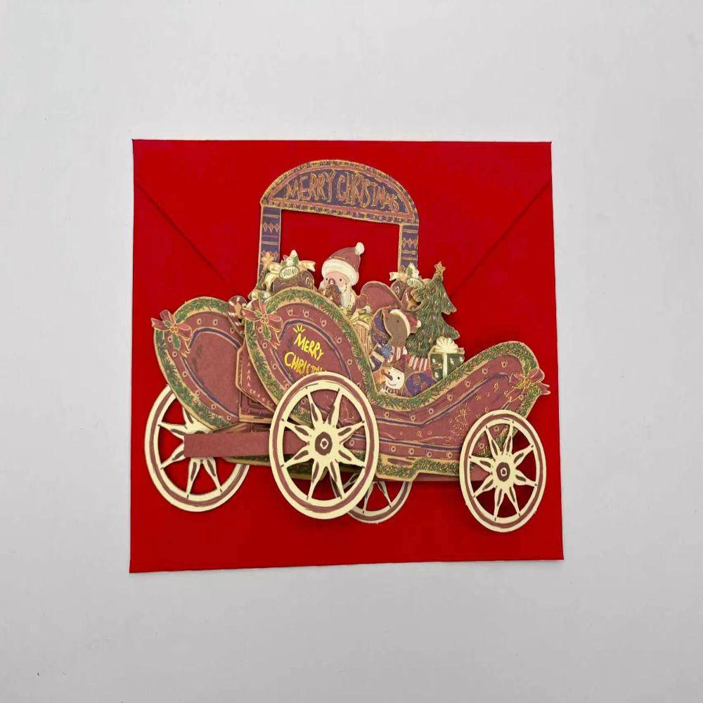 With Envelopes Holiday Greeting Card Santa Claus Invitation Card Cute 3D Christmas Card Xmas