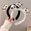 Cute Panda Hair Bands Women Face Wash Special Non-slip Headband Cartoon Plush Wide Edge Headband Girls Hair Accessories