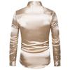 2023 Autumn Men's European Long Sleeve Shiny Casual Shirt