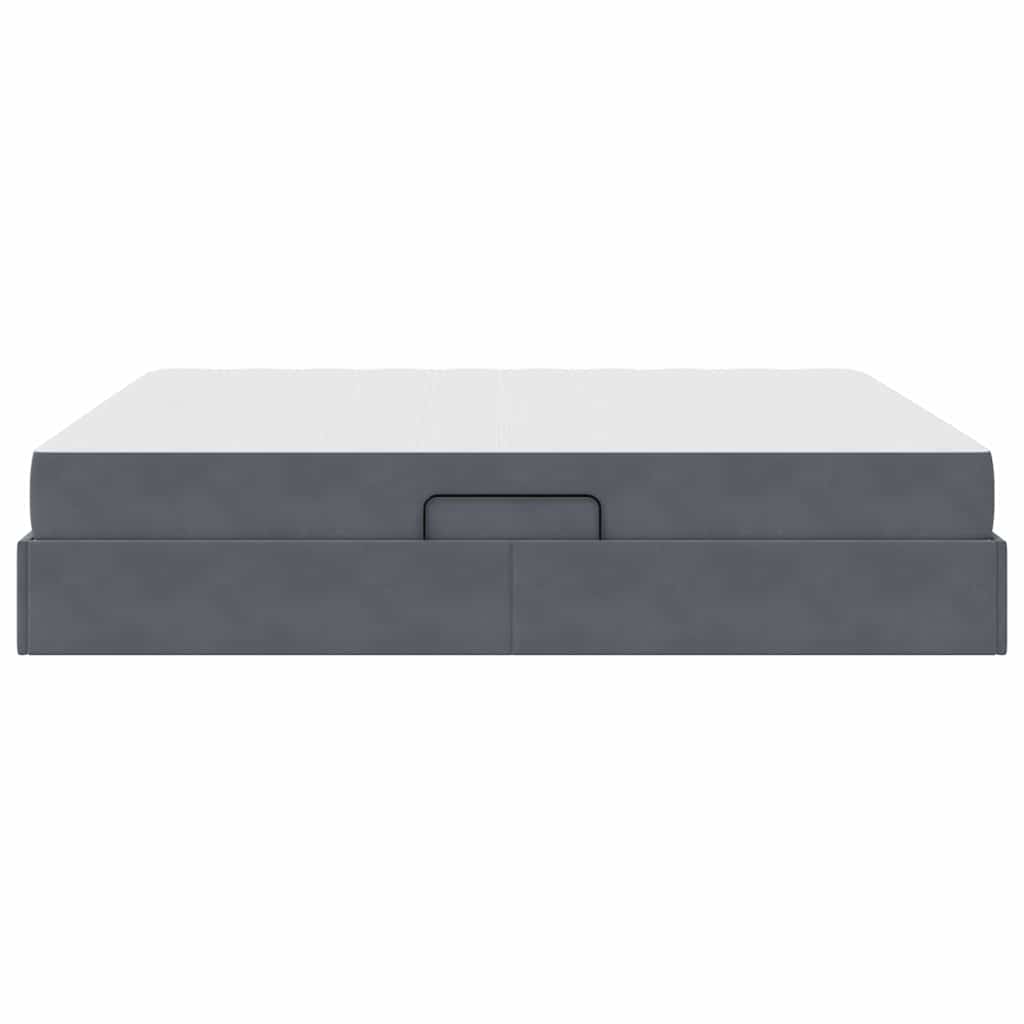 Storage Bed with Mattress Dark Grey 160 x 200 cm Velvet