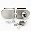304 Stainless Steel Frameless Glass Door Bolt Lock for Single/Double Doors, No-Drill Padlock