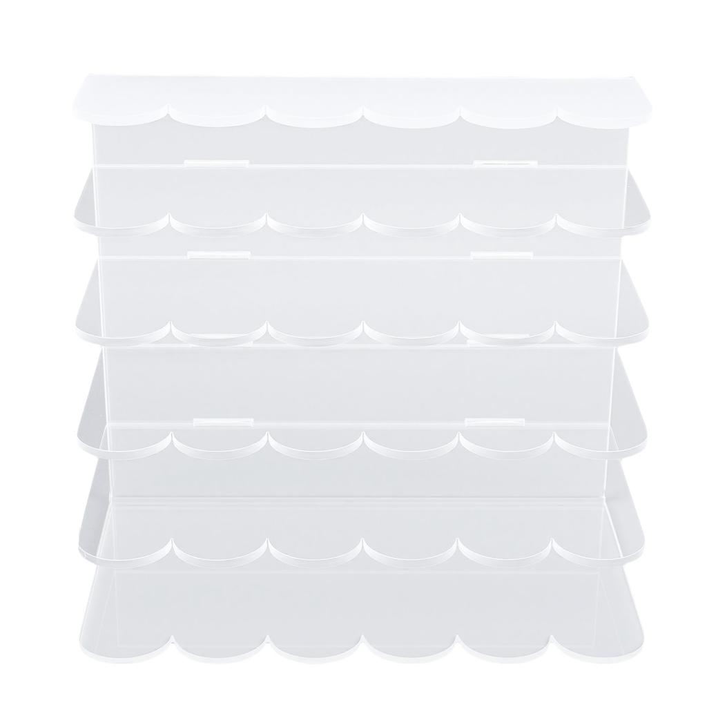 Acrylic Mail Organizer Wavy 5 Compartments Letter Sorter File Holder for Envelope Home Desktop