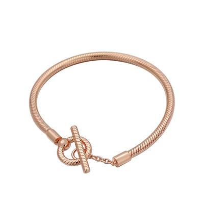 S925 Silver Bracelet 1:1 New T-shaped Buckle Snake Bone Chain DIY Basic Jewelry