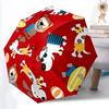 1pc Dogs Playtime Pattern Automatic Folding Umbrella - Compact 8-Rib Design, Durable Plastic & Iron, Lightweight for Outdoor Daily Use069