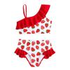 Newborn Baby Girl 2Pieces Swimsuits Set Summer Strawberry Print Beachwear Cute Bathing Suits Toddlers Vest and Shorts Swimwear