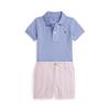 Baby Boy Oxford Mesh Polo Shirt And Stripe Short  Cwpo2sti9s20124430 
