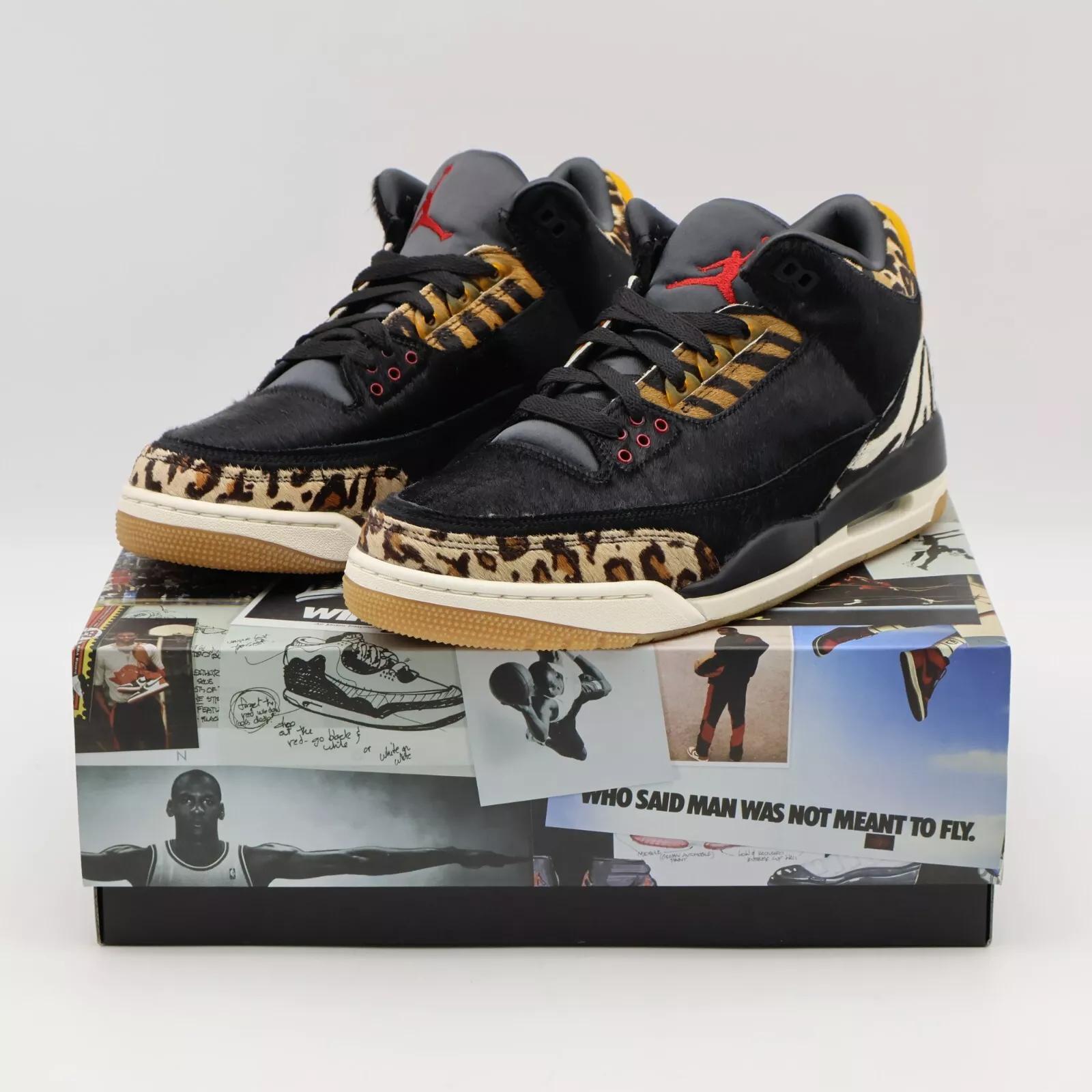 

CK4344-002 Nike Air Jordan 3 Retro SE Animal Instinct Чорний Камуфляж Зебра Гепард US 11