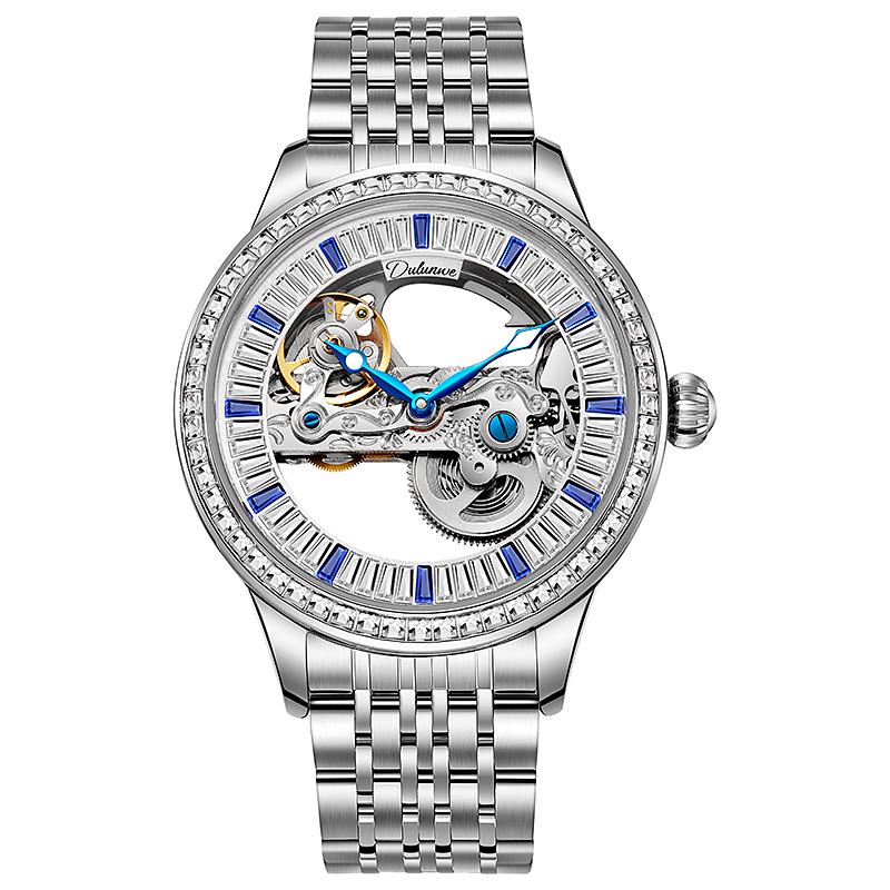 Top Brand Zircon Dial Skeleton Mechanical Men's Watches Waterproof Luxury Sport Automatic Male Wristwatch Relogio Masculino