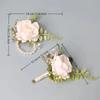 Elegant Boutonniere Flowers Exquisite Wrist Corsage Brooches Wedding Accessories  Groom Attire