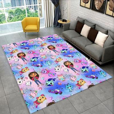 Cute Gabbys Dollhouse Cartoon Girl Non-Slip Area Rug for Living Room,Bedroom,Playroom,Carpet Floor Mat Home Decor Rug Kids Room