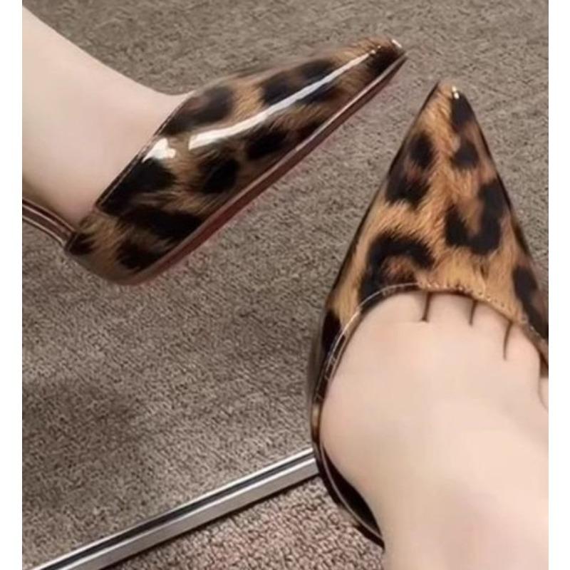 New Fashion Design Leopard Print Woman Pumps Pointed Toe Thin Low Heels Elegant Party Female Shoes Zapatos De Mujer