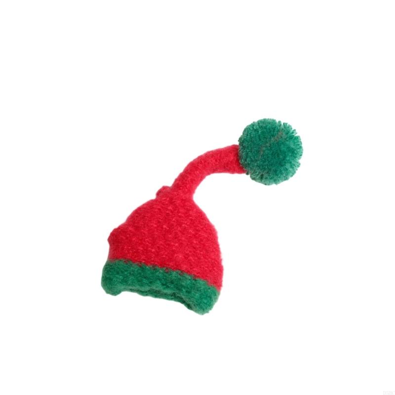 Mini Santa Hat Christmas Ornament Durability Cloth Decorations For Mantel Stocking Gift Wrapping