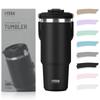 TYESO Tumbler with 1200ml Water Insulates Cold or Hot Large Stainless Steel Bottle with Vacuum Double Wide Direct Onyx Straw, Bottle, Water, Capacity,