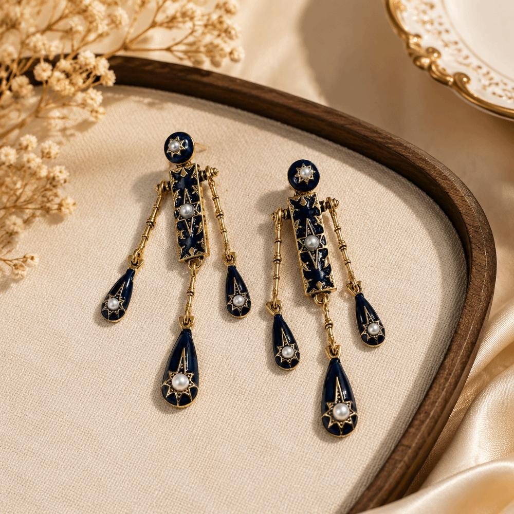 Bohemian Style Waterdrop Earrings Tassel Pendant Earrings Elegant Vintage Dangle Earrings  Dinner