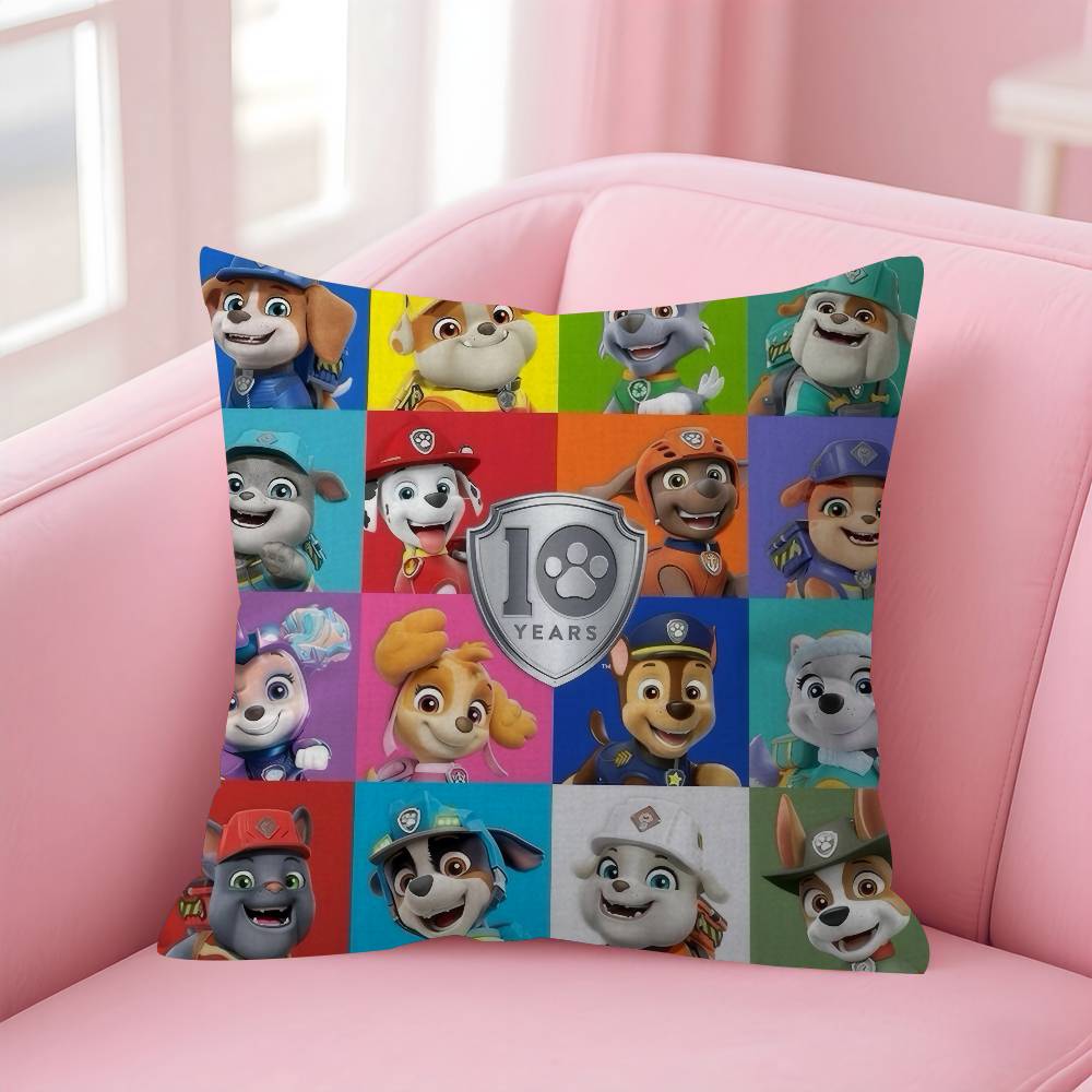 Cushion Cover Car Throw Pillow Case For Sofa Car Christmas Gift Anime P-P-Paw Patrol