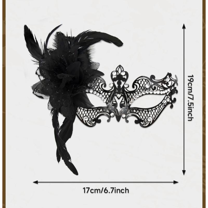 Women Masquerade Mask with Rhinestones Ball Prom Mask Venetians Party Mask Half Face Lace Mask Eyemask Mardi Gras Mask