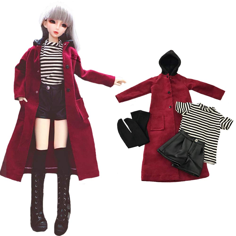 rakulifey Doll Doll Outfit Set Gift Doll Dress-Up 1/4 4-Piece (1/4 Clothes)