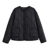 Women's Fashion Casual Round Neck Cotton Jacket with Chest Pocket