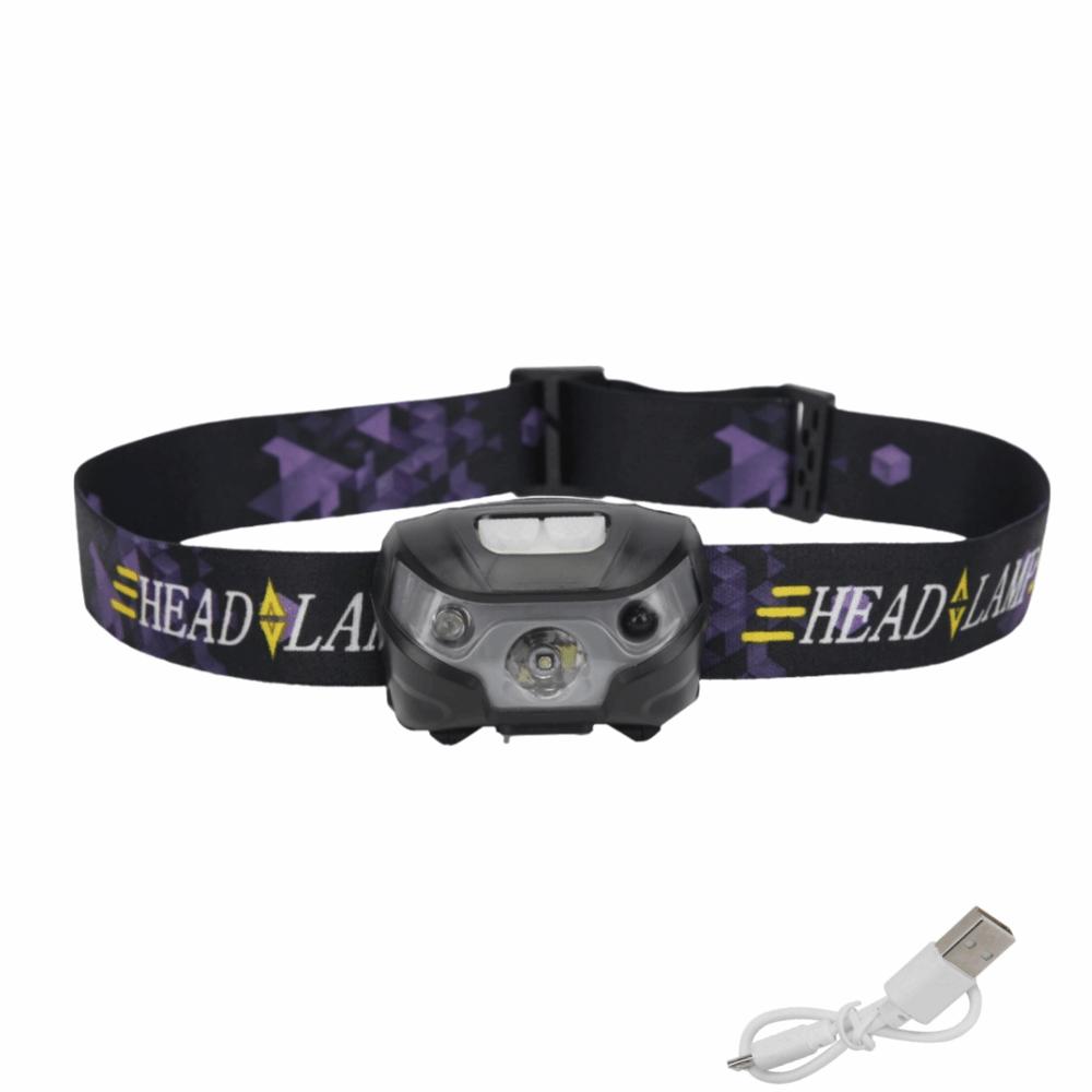 

Powerful High Brightness Sensing Headlamp Body Senso Waterproof Head Light Portable Rechargeable LED Headlamp Outdoor Activities чорний