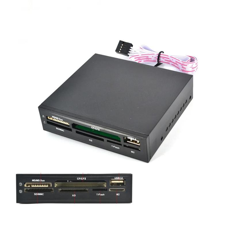 for PC Case Inbuilt Card Reader USB HUB CF MS DUO SD MMC XD M2 TFlash Memory Card Writer Adapter for 3.5inch HDD Hard Disk Drive