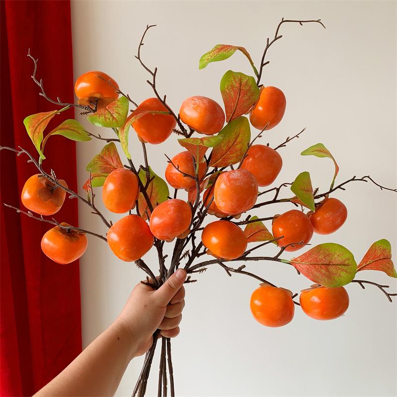 Persimmon Fruit Flower Arrangement: New Year's Dried Floral Decoration