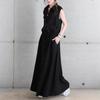 Women's Spring/Autumn Turn-Down Collar Maxi Shirt Dress - Long Sleeve, Solid Color, Casual
