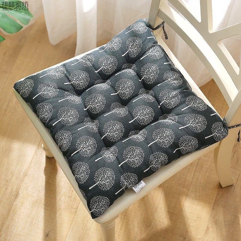 

Large Winter Stool Pastoral Fabric Thickened Cushion Grey fortune tree (square) 45x45cm