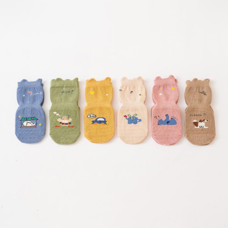 Baby Cartoon Floor Socks Baby Toddler Socks Spring and Summer Pure Cotton Breathable Non-slip Bottom Children's Socks Trampoline Socks