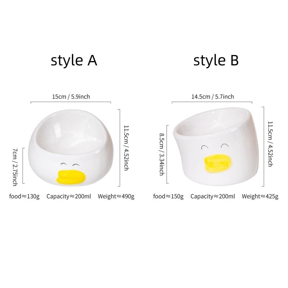 Slanted Mouth Ceramic Cat Bowl Anti Black Chin Creative Cat Bowl Anti-Tipping Bowl Pet Feeding