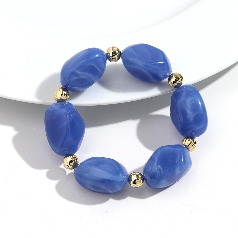 Boho Resin Irregular Beaded Bracelet for Women Men New Trendy Multicolor Acrylic Geometric Strechy Bracelets Jewelry Gifts