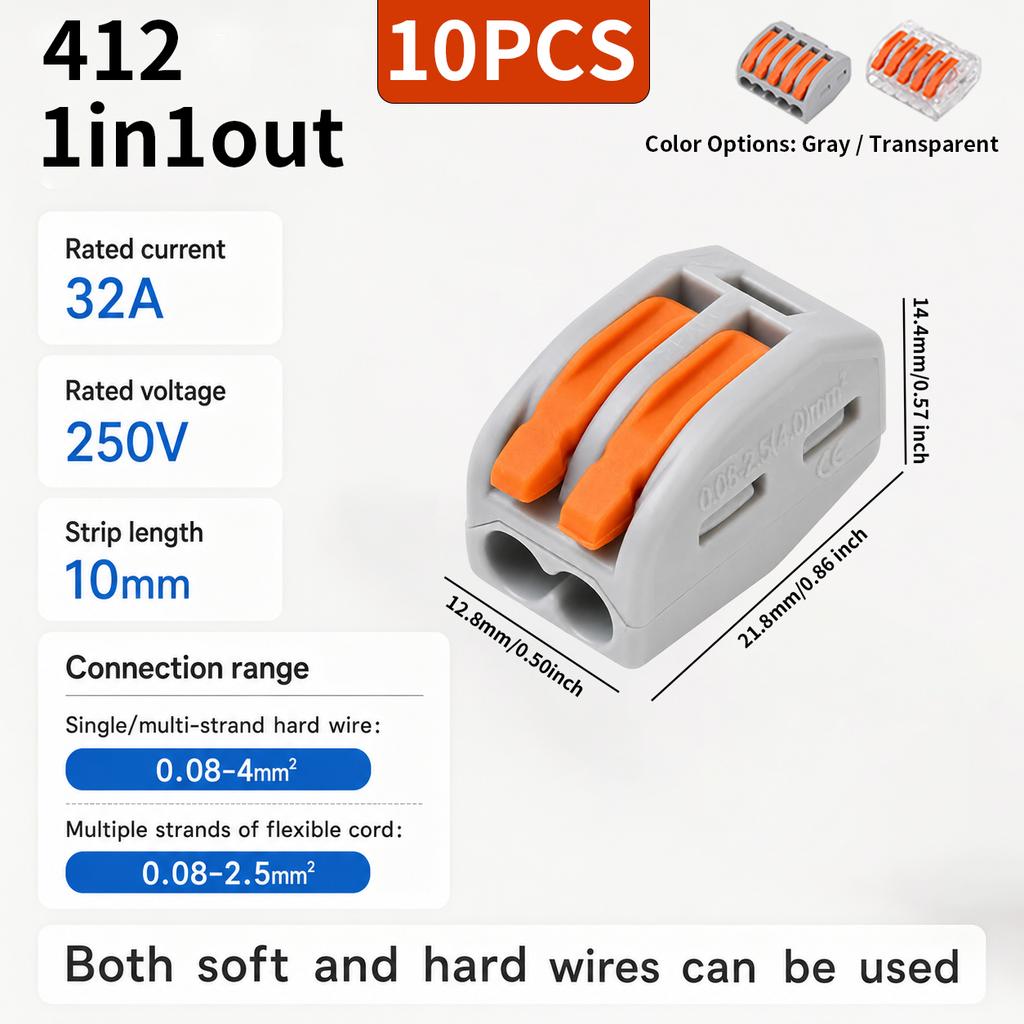 10/20/30PCS 2/3/4/5-Port Assorted Kit Quick Push In Lever Wire Connector Mini Compact Terminal Block 0.08-4mm2 Electrical Wiring