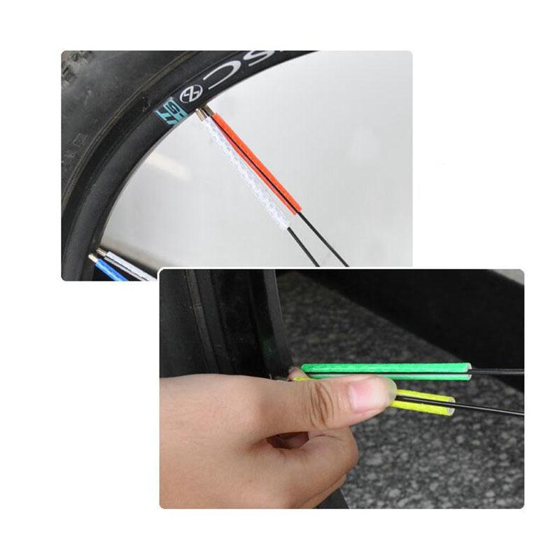 12Pcs Bicycle Lights Wheel Rim Spoke Clip Tube Safety Warning Light Cycling Bike Strip Reflective Reflector Bicycle