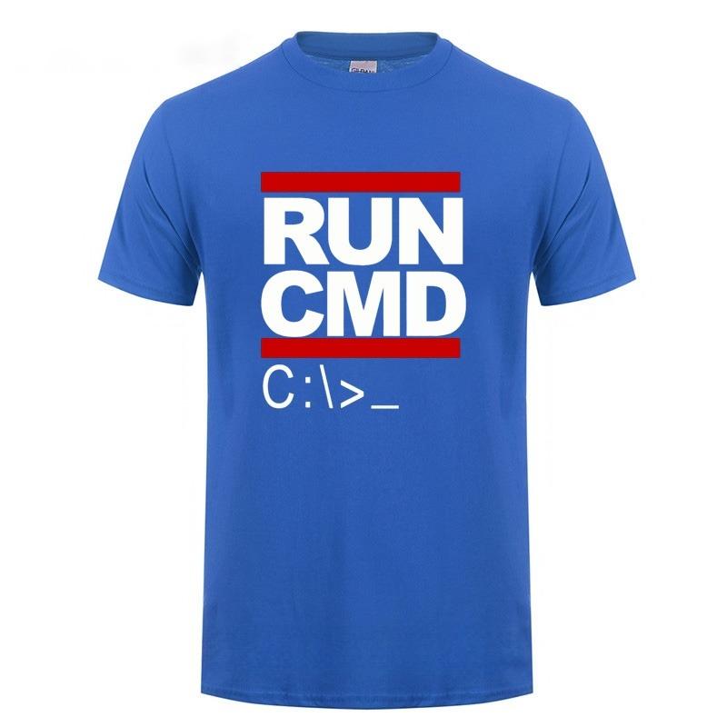 2026 Run Cmd Computer Programmer Tshirts Funny Birthday Gift for Man Boyfriend Husband Summer Short Sleeve Cotton T-Shirt Women Casual Tee Top