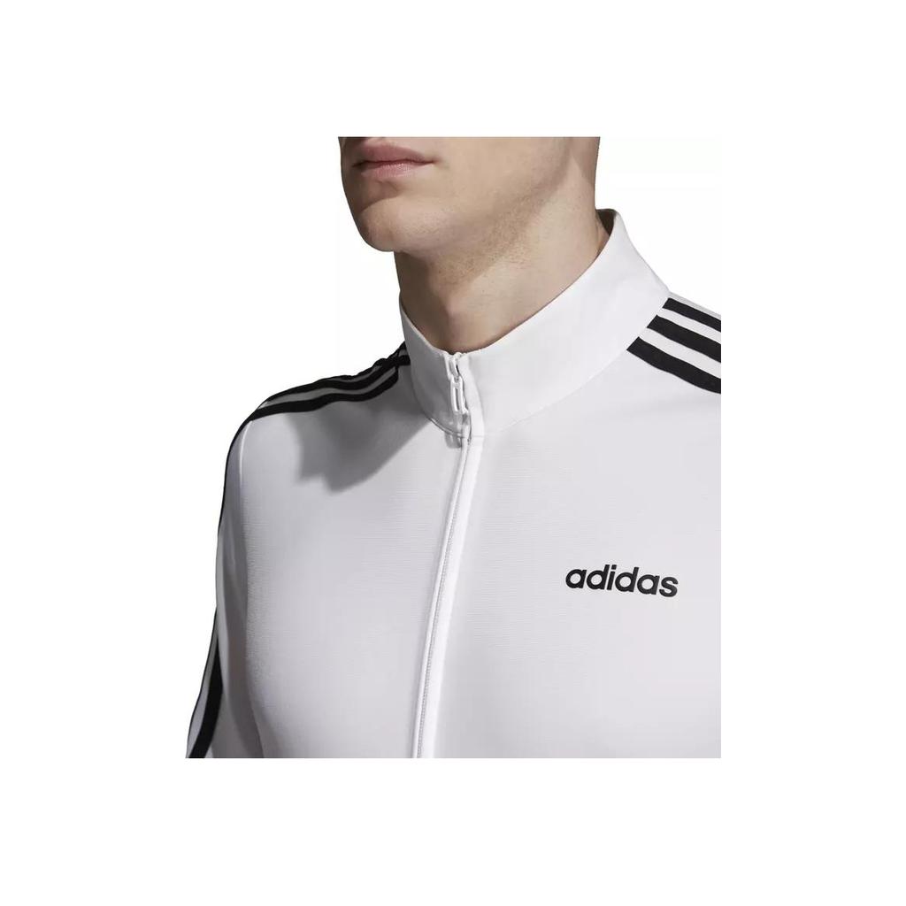 adidas Essentials 3-Stripes Tricot Track Jacket White Black Men's EB3989