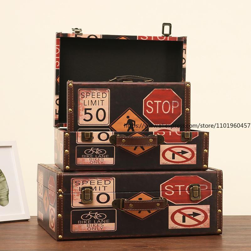 European-style Hand-carried Storage Box Photography Prop Case Display Prop Box for Window Displays