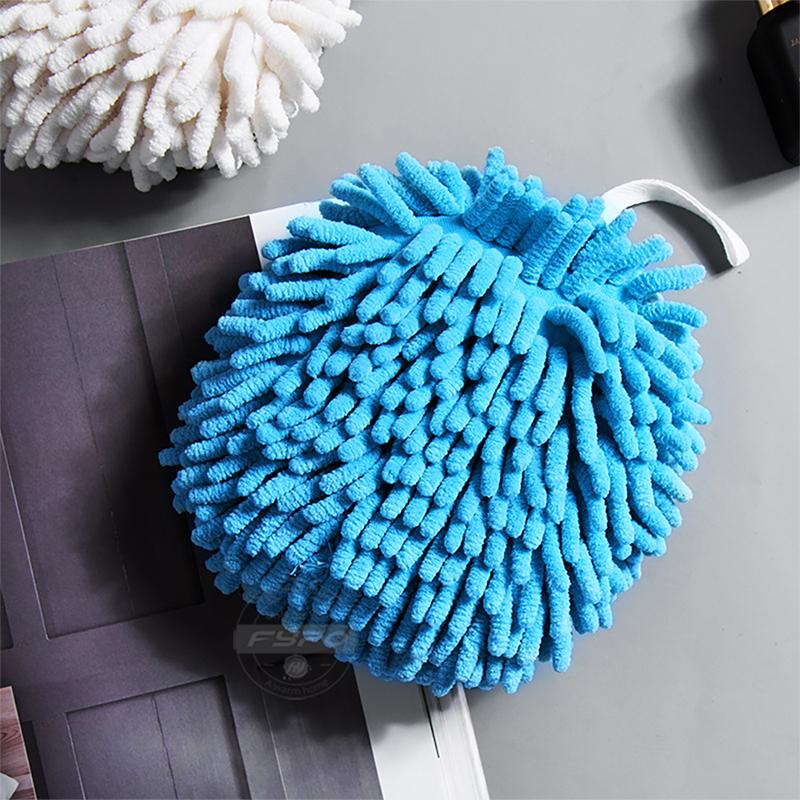 Chenille Hand Towels Kitchen Bathroom Hand Towel Ball with Hanging Loops Quick Dry Soft Absorbent Microfiber Towels