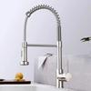 Brushed Pull Down Kitchen Faucet Chrome Dual Modes Nozzle Hot Cold Water Mixer Crane Tap Brass Spring Kitchen Sink Faucets